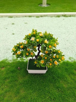 Copăcel decorativ artificial 25 cm cu flori galbene foto