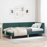 vidaXL Cadru de pat colțar Altele Manual Verde &icirc;nchis 80 x 200 cm