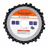 Disc flex 125x22 mm cu lant si 9 dinti pentru taierea, sculptarea si modelarea lemnului, compatibil polizor unghiular