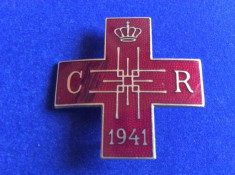 Insigna regalista -Insigna Romania- Crucea Ro?ie Societatea Regina Elena-1941(2) foto