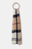 Barbour eșarfă de l&acirc;nă Rosefield culoarea maro, cu imprimeu, LSC0354