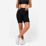 Pantalon scurt 100 Fitness cardio cu talie &icirc;naltă Damă, Domyos