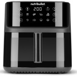 Friteuza cu aer cald Nutribullet CrispLite Vision NBA0811DG, sertar si grill ceramic, 2000 W, 8L, 8 programe automate, display digital, fereastra vizu