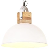 Cumpara ieftin Lampă suspendată industrială alb 32 cm lemn mango E27 rotund