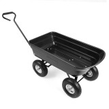 Cumpara ieftin Carucior negru 110 cm cu bena 80 l, capacitate 300 kg, 4 roti gonflabile cu rulmenti