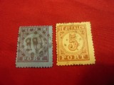 2Timbre 5C si 10C 1876 Cifra Olanda ,stampilat