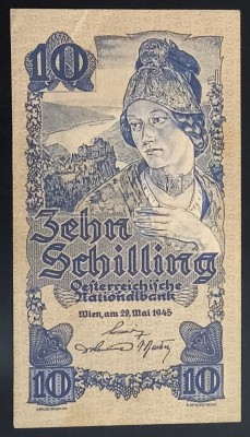 Austria, 10 Schilling 1945. foto