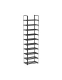 Cumpara ieftin Pantofar cu 10 rafturi, Songmics, 30 x 45 x 174 cm, LSA25BK, Negru