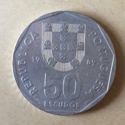 Portugalia 50 escudos 1989 foto
