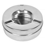Scrumieră Metalică Rotundă, 9.5x3.5cm, Argintie, Oem