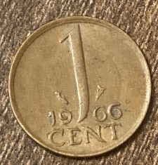 C50 - Moneda foarte veche - Olanda - 1 cent - 1966