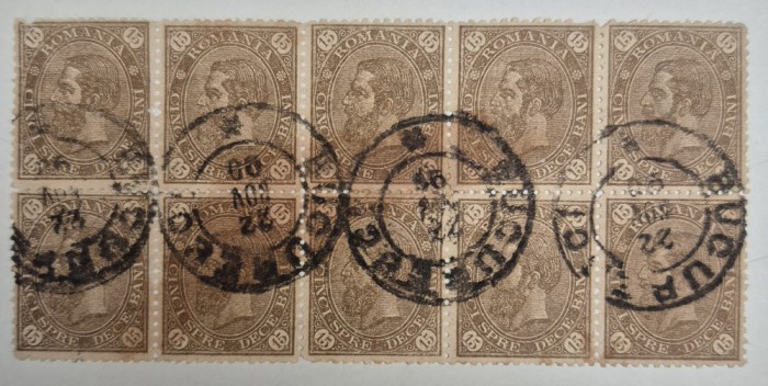 Romania 1900-11 Carol I, 15 bani, 45f