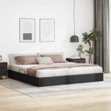 Cumpara ieftin Cadru de pat otoman Negru 200 x 200 cm Piele artificiala