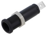 Conector banană 4mm ELECTRO-PJP 10A 5kV negru soclu panou &icirc;nşurubare 5266-HT-C-N