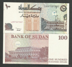 SUDAN 100 DINARI / DINARS 1994 UNC [1] P- 54a.4 ( prefix L 2 ) , necirculata foto