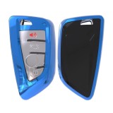 Husa Cheie Smartkey Compatibila cu BMW 3 4 Butoane Seria G Albastra TPU+PC