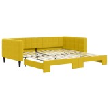 Cumpara ieftin Pat de zi cu extensie, galben, 100x200 cm, catifea