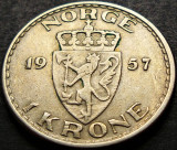 Moneda 1 COROANE / KRONE - NORVEGIA, anul 1957 * cod 413 D