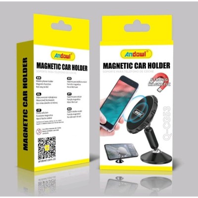 Suport Metalic Auto, Magnetic, Rotire 360&amp;deg;, Fixare pe Bord, Unghi Inclinare Reglabil, Compatibilitate Universa foto