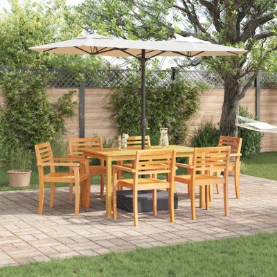 vidaXL Set de masă pentru grădină 7 pcs Maro lemn masiv de acacia 3375666 foto