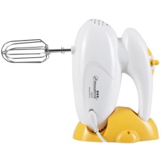 Mixer de mana, Hausberg HB-4113, 5 viteze + turbo, design ergonomic, motor din cupru, Alb/Galben foto
