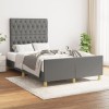 VidaXL Cadru de pat fără saltea, gri &icirc;nchis, 120x200 cm, textil 3125285