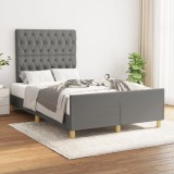 VidaXL Cadru de pat fără saltea, gri &icirc;nchis, 120x200 cm, textil 3125285