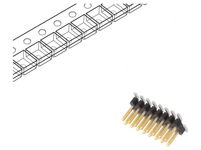 Conector pini tată 16 pini vertical SMT Minitek127&reg;