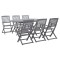 Gossi set mobilier de gradina, 7 piese, gri, lemn masiv de acacia