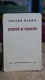 Cumpara ieftin Stiinta si creatie Lucian Blaga Editura Dacia Traiana 1942 223 pagini Carte Literatura Romana