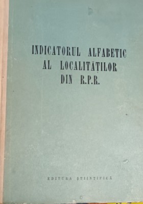 INDICATORUL ALFABETIC AL LOCALITATILOR DIN RPR foto