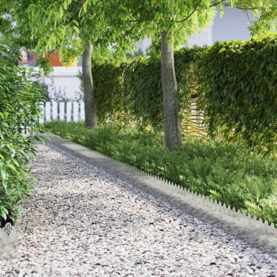 vidaXL Borduri pentru gazon 10 pcs Argintiu 103 x 0,05 x 22 cm 874759 foto