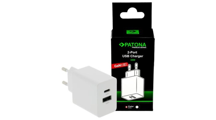 PATONA Premium GaN PD35W Adapter white 1xUSB-C 1xUSB-A PD3.0 QC3.0