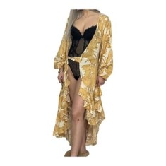 Rochie de plaja, viscoza, galben, S INTL