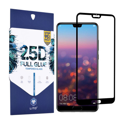 Folie pentru Huawei P20, Lito 2.5D FullGlue Glass, Black foto