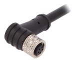 Conector BULGIN M8 5 pini 1,5A 30V IP67 unghi mufă 1m PXPTPU08RAF05BCL010PUR