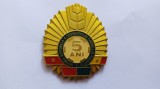 Insigna Romania- 5 Ani - Uniunea Nationala a Cooperativelor Agricole de Productie