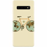 Husa silicon pentru Samsung Galaxy S10, Retro Bicycle Illustration