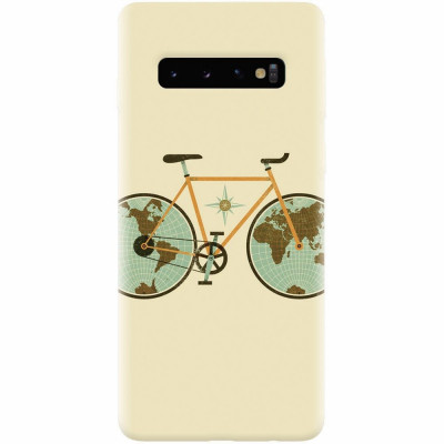Husa silicon pentru Samsung Galaxy S10 Plus, Retro Bicycle Illustration foto