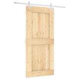 Cumpara ieftin Usa glisanta cu set de feronerie 95x210 cm, lemn masiv de pin