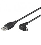Cablu USB 2.0 la micro USB-B unghi jos/sus T-T 1m negru, KU2M1F-90, Oem