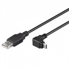 Cablu USB 2.0 la micro USB-B unghi jos/sus T-T 1m negru, KU2M1F-90