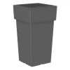 Ghiveci Inalt Patrat Plastic Gri Mat 33x33x60cm, 46L