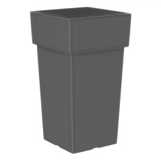 Ghiveci Plastic, Model Patrat, Culoare Gri Mat, Dimensiuni 33x33x60cm, Capacitate 46L