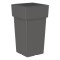 Ghiveci Plastic, Model Patrat, Culoare Gri Mat, Dimensiuni 33x33x60cm, Capacitate 46L