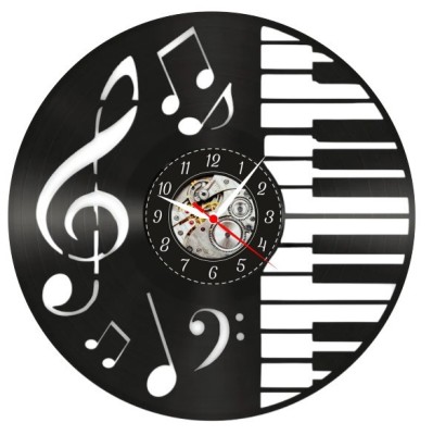 PIAN SI NOTE MUZICALE-ceas de perete foto