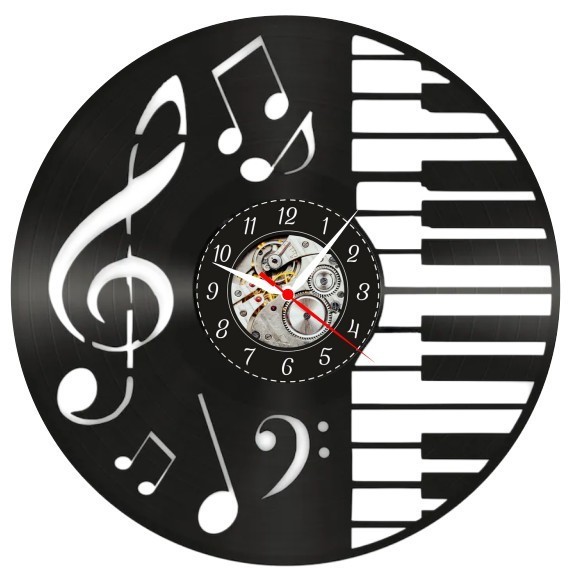 PIAN SI NOTE MUZICALE-ceas de perete