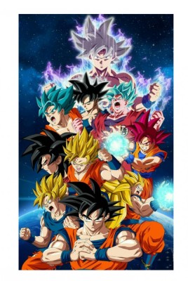 Sticker decorativ, Dragon ball Goku, Portocaliu, 90 cm, 1359STK foto