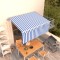 vidaXL Copertină retractabilă automat cu stor, albastru &amp; alb, 3x2,5 m