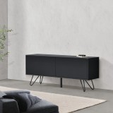 Comoda Bollebygd S cu 2 usi Push-Open negru [en.casa] HausGarden Leisure, [en.casa]